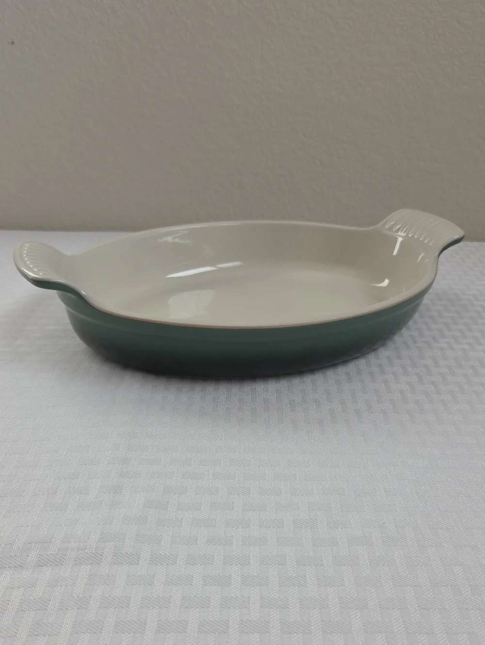 Le Creuset 28cm Oval Baking Dish Artichaut Green Stoneware Second Choix